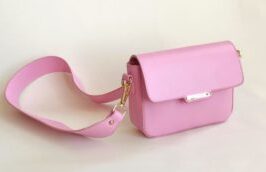 Girls Shoulder Bag /Gold&Pink //Eco-leather